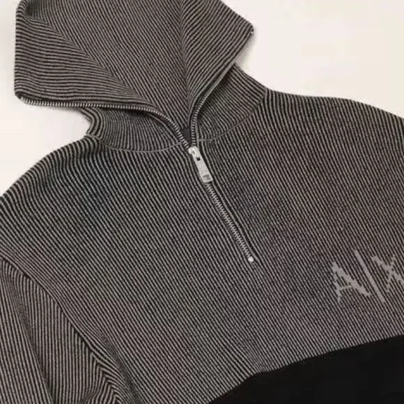 ARMANI EXCHANGE Men's Colourblock Half-Zip Jacquard Pullover Size Large - Picture 5 of 6